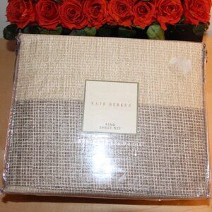 NEW!! NATE BERKUS LUXURY KING SHEET & PILLOWCASES 100% COTTON
